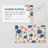 Elegant Waterverf Flowers Diaper Raffle Ticket Informatiekaartje (Voorkant / Achterkant)