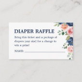 Elegant Waterverf Flowers Diaper Raffle Ticket Informatiekaartje (Voorkant)