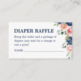 Elegant Waterverf Flowers Diaper Raffle Ticket Informatiekaartje