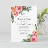 Elegant Waterverf Flowers | Floral Wedding Kaart (Staand voorkant)