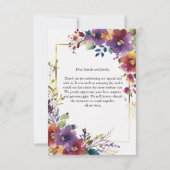 Elegant Waterverf Flowers Hartelijk dank Bedankkaart (Achterkant)