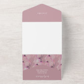 Elegant Waterverf Flowers in Blush Violet All In One Uitnodiging (Buitenkant)