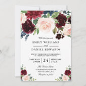 Elegant Waterverf Flowers Modern Wedding Kaart (Voorkant)