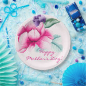 Elegant Waterverf Flowers | MOEDERDAG Papieren Bordje (Feest)