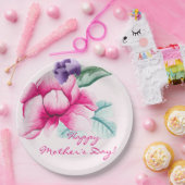 Elegant Waterverf Flowers | MOEDERDAG Papieren Bordje (Feest)