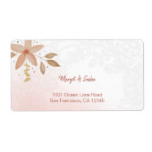 Elegant Waterverf Flowers Monogrammed Lace Etiket (Voorkant)