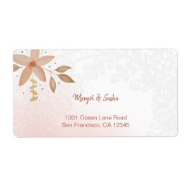 Elegant Waterverf Flowers Monogrammed Lace Etiket