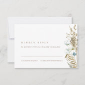 Elegant Waterverf Flowers Pampas Grass RSVP Card (Voorkant)
