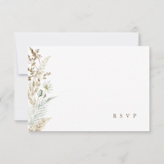 Elegant Waterverf Flowers Pampas Grass RSVP Card (Achterkant)