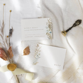 Elegant Waterverf Flowers Pampas Grass RSVP Card Kaartje