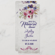 Elegant Waterverf Flowers Rehearsal Dinner Kaarten