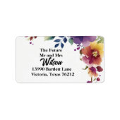 Elegant Waterverf Flowers Return Address Etiket (Voorkant)