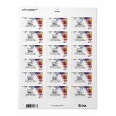 Elegant Waterverf Flowers Return Address Etiket (Full Sheet)