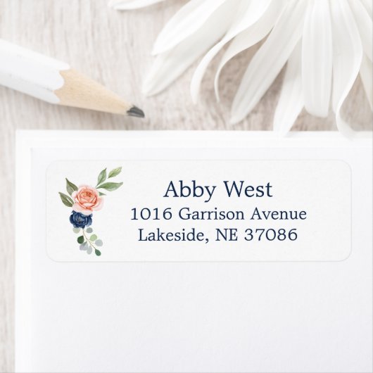 Elegant Waterverf Flowers Return Address Label (Insitu)