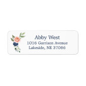Elegant Waterverf Flowers Return Address Label (Voorkant)