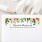 Elegant Waterverf Flowers Return Address Label (Insitu)
