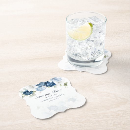 Elegant Waterverf Flowers Sla ons datumscript op Kartonnen Onderzetters (Insitu)