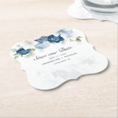 Elegant Waterverf Flowers Sla ons datumscript op Kartonnen Onderzetters (Gekanteld)