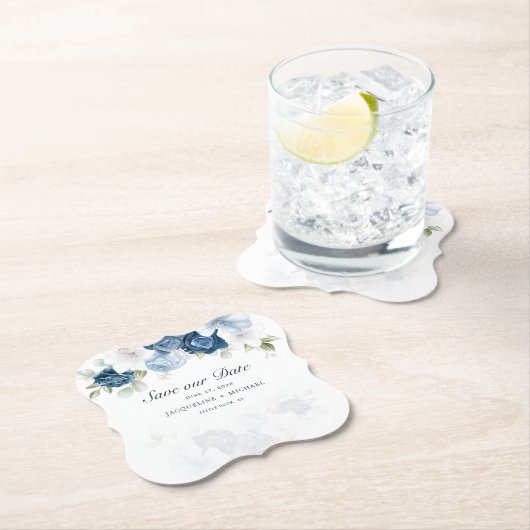 Elegant Waterverf Flowers Sla ons datumscript op Kartonnen Onderzetters (Insitu)