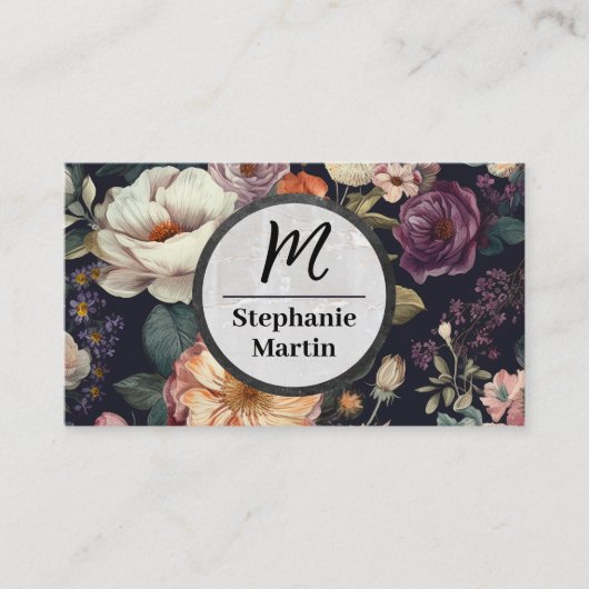 Elegant Waterverf Flowers | Steen Visitekaartje (Voorkant)