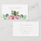 Elegant Waterverf Flowers Visitekaartje (Voorkant / Achterkant)