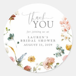 Elegant Waterverf Flowers Vrijgezellenfeest dank u Ronde Sticker