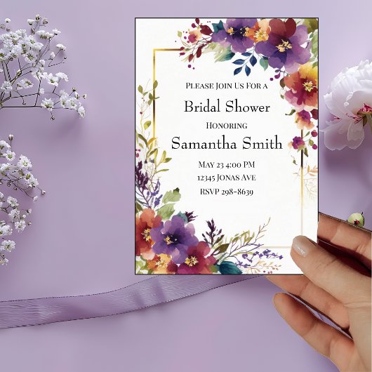 Elegant Waterverf Flowers Vrijgezellenfeest Kaart