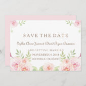 Elegant Waterverf Flowers Weddenschap BEWAAR DATUM Save The Date (Voorkant / Achterkant)