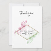 Elegant Waterverf Flowers Weddenschap Hartelijk da Kaart (Achterkant)