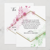 Elegant Waterverf Flowers Weddenschap Hartelijk da Kaart (Voorkant / Achterkant)