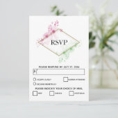 Elegant Waterverf Flowers Weddenschap RSVP-kaarten RSVP Kaartje (Staand voorkant)