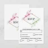 Elegant Waterverf Flowers Weddenschap RSVP-kaarten RSVP Kaartje (Voorkant / Achterkant)
