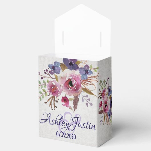 Elegant Waterverf Flowers Wedding Favor Boxes Bedankdoosjes (Geopend)