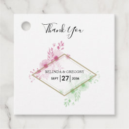 Elegant Waterverf Flowers Wedding Gift Bedankjes Labels