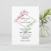 Elegant Waterverf Flowers Wedding Invitations Kaart (Staand voorkant)