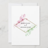 Elegant Waterverf Flowers Wedding Invitations Kaart (Achterkant)