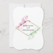 Elegant Waterverf Flowers Wedding Invitations Kaart (Achterkant)