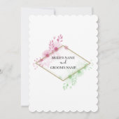 Elegant Waterverf Flowers Wedding Invitations Kaart (Achterkant)