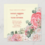 Elegant Waterverf Flowers Wedding Kaart (Voorkant / Achterkant)