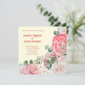 Elegant Waterverf Flowers Wedding Kaart (Staand voorkant)