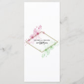 Elegant Waterverf Flowers Wedding Menu (Achterkant)