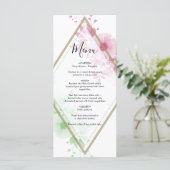Elegant Waterverf Flowers Wedding Menu (Staand voorkant)