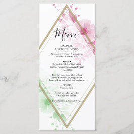 Elegant Waterverf Flowers Wedding Menu