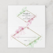 Elegant Waterverf Flowers Wedding Place Card Plaatskaartje (Buitenkant ongevouwen)