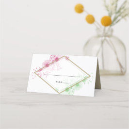Elegant Waterverf Flowers Wedding Place Card Plaatskaartje