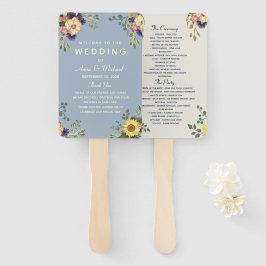 Elegant Waterverf Flowers Wedding Programme Handwaaier