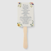 Elegant Waterverf Flowers Wedding Programme Handwaaier (Achterkant)