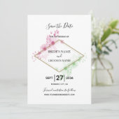 Elegant Waterverf Flowers Wedding Save The Date (Staand voorkant)