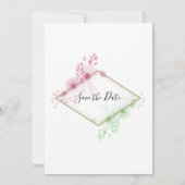 Elegant Waterverf Flowers Wedding Save The Date (Achterkant)