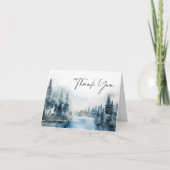 Elegant Waterverf Foggy Forest Boho Wedding Bedankkaart (Voorkant)